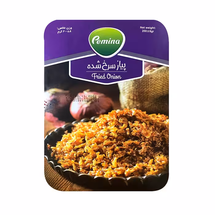 پیاز سرخ شده منجمد پمینا 200 گرمی