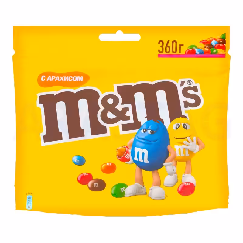 شکلات دراژه بادام زمینی ام اند امز m&m’s بسته 360 گرمی