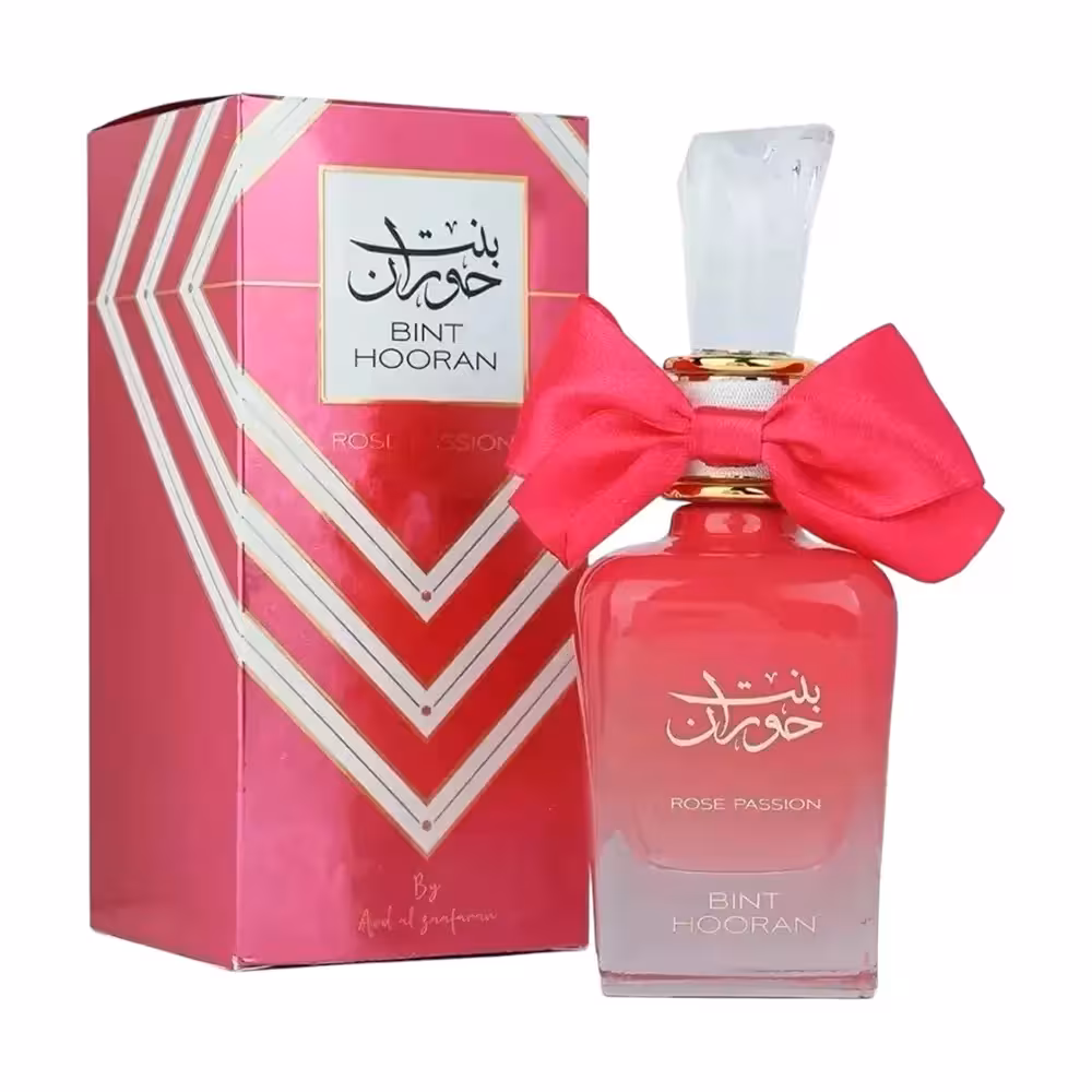 عطر ادکلن بنت حوران رز پشن صورتی ارض الزعفران