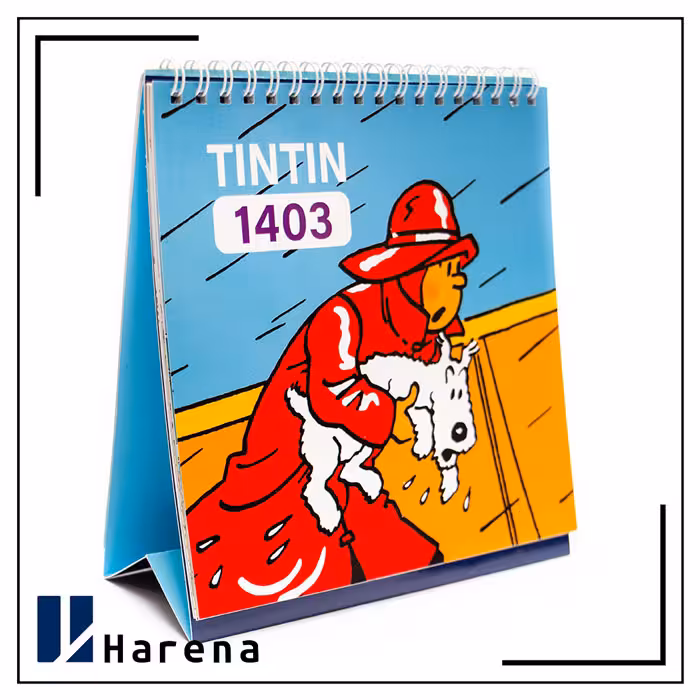 تقویم رومیزی تن تن سایز بزرگ مربع 1403