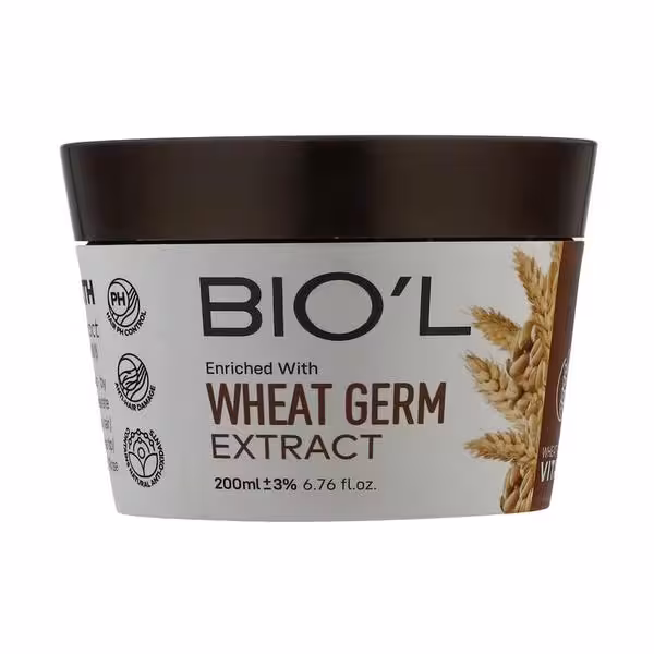 ماسک مو کاسه ای Biol بیول مدل جوانه گندم موی خشک و آسیب دیده 200 میل