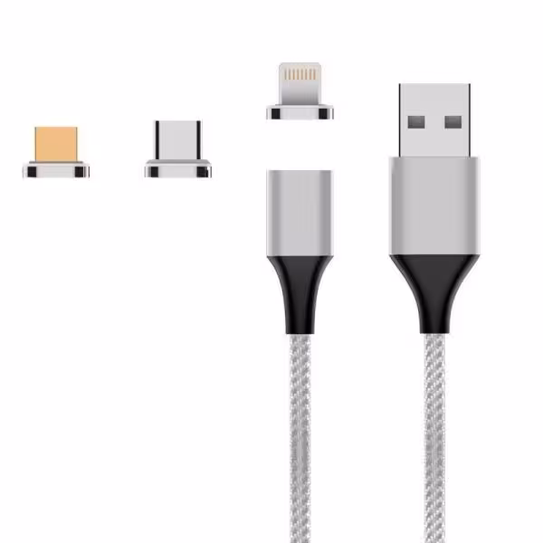 کابل مگنتی تبدیل USB به لایتنینگ/microUSB/USB-C دکین مدل DK-A59 طول 1 متر
