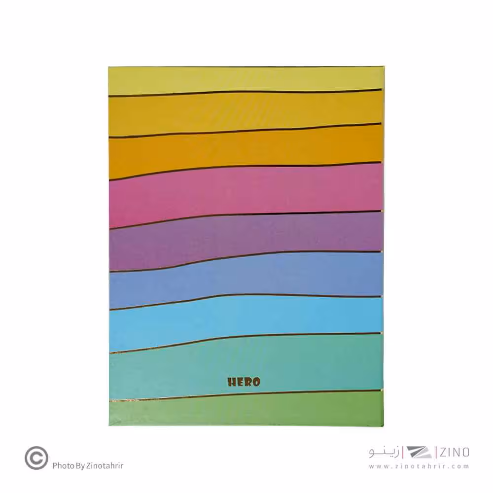 دفتر کلاسور26حلقه100برگ قفل فلز جلد سخت هیرو پاستلی طرح دار