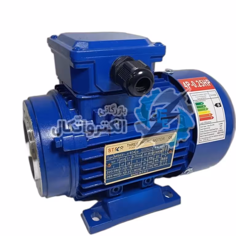 الکتروموتور پوسته آلومینیوم 0.18 کیلووات 0.25 اسب سه فاز استیکو