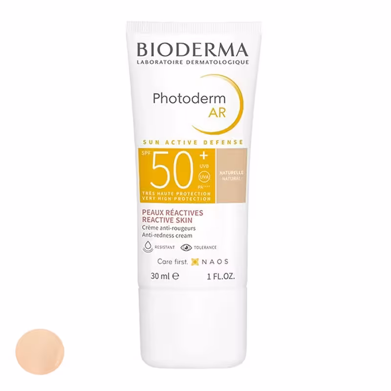کرم ضد آفتاب رنگی بایودرما SPF50 مدل Photoderm AR 50+ مناسب انوع پوست حجم 30 میلی لیتر