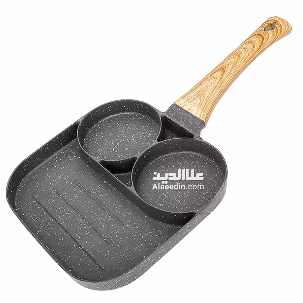 ماهیتابه 3 خانه گرانیتی نچسب مناسب صبحانه و پنکیک