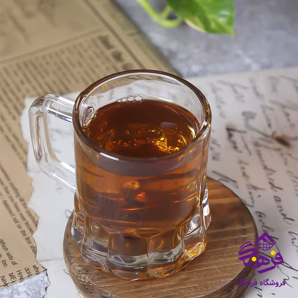 نیم لیوان پوما دسته دار کادویی6عددی بلور کاوه (6دک)