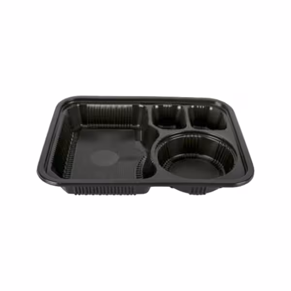 ظرف یکبار مصرف چهار خانه مشکی با درب کد 402