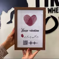 تابلو عشق اثر انگشت هدیه روز عشق سایز دلخواه