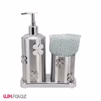 جا مایع و جا اسکاجی آسمان مدل استیل کفه دار گلدار