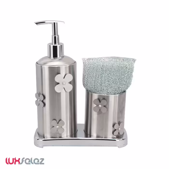 جا مایع و جا اسکاجی آسمان مدل استیل کفه دار گلدار