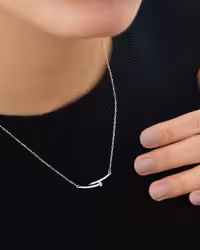 گردنبند وارداتی میخ کارتیه جواهری نقره کد 20659