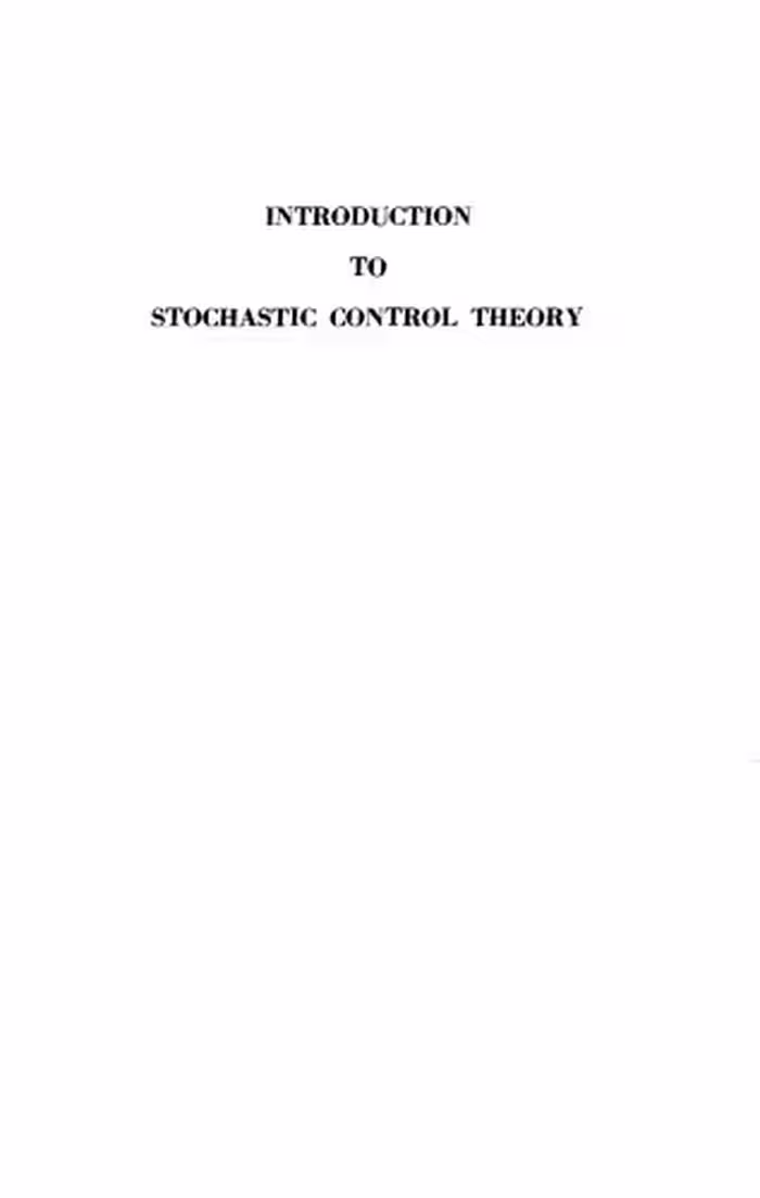 خرید و دانلود نسخه کامل کتاب Introduction to Stochastic Control Theory