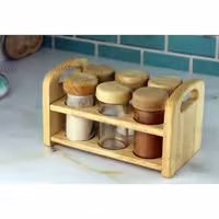 ست جا ادویه چوبی 6 تایی مستطیل تخت کد 99068 از برند لونا رابروود