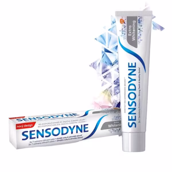 خمیردندان سنسوداین مدل extra whitening سفید کننده قوی حجم 75 میل ساخت انگلستان
