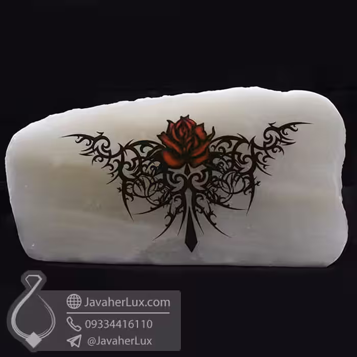 چراغ سنگ نمک مدل گل _ کد : 400475