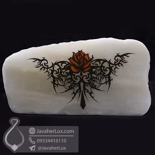 چراغ سنگ نمک مدل گل _ کد : 400475