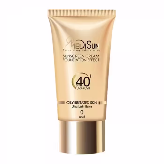 ضدآفتاب کرم پودری مدیسان پوست چرب  SPF 40 بژروشن