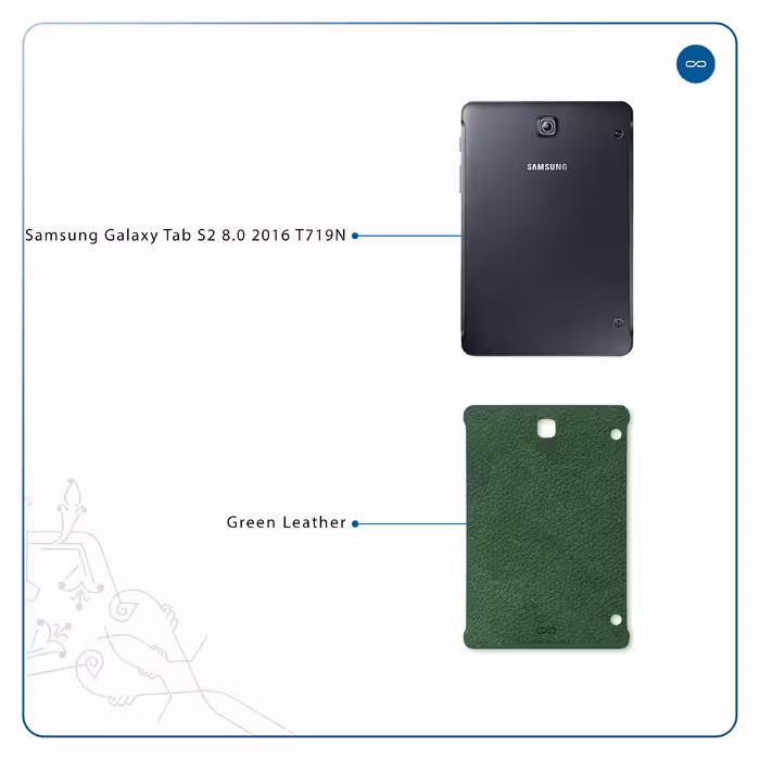 برچسب پوششی ماهوت مدل Green-Leather مناسب برای تبلت سامسونگ Galaxy Tab S2 8.0 2016 T719N