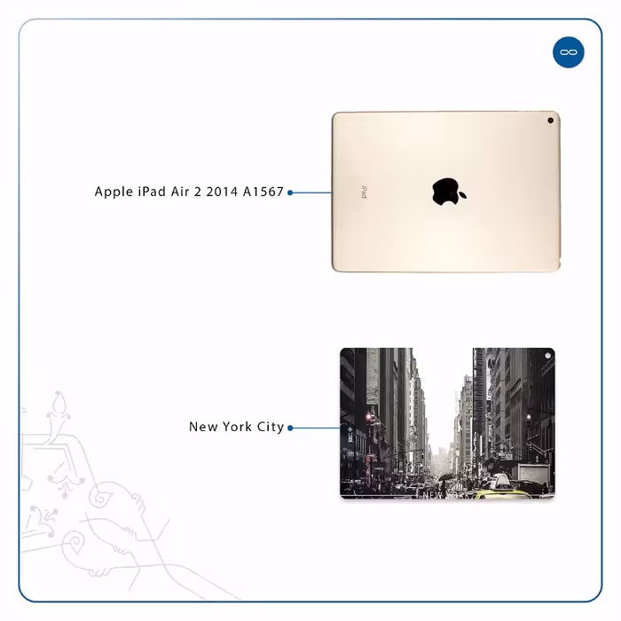 برچسب پوششی ماهوت مدل New York City مناسب برای تبلت اپل iPad Air 2 2014 A1567