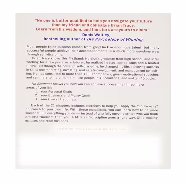 کتاب No Excuses! اثر Brian Tracy انتشارات نبض دانش