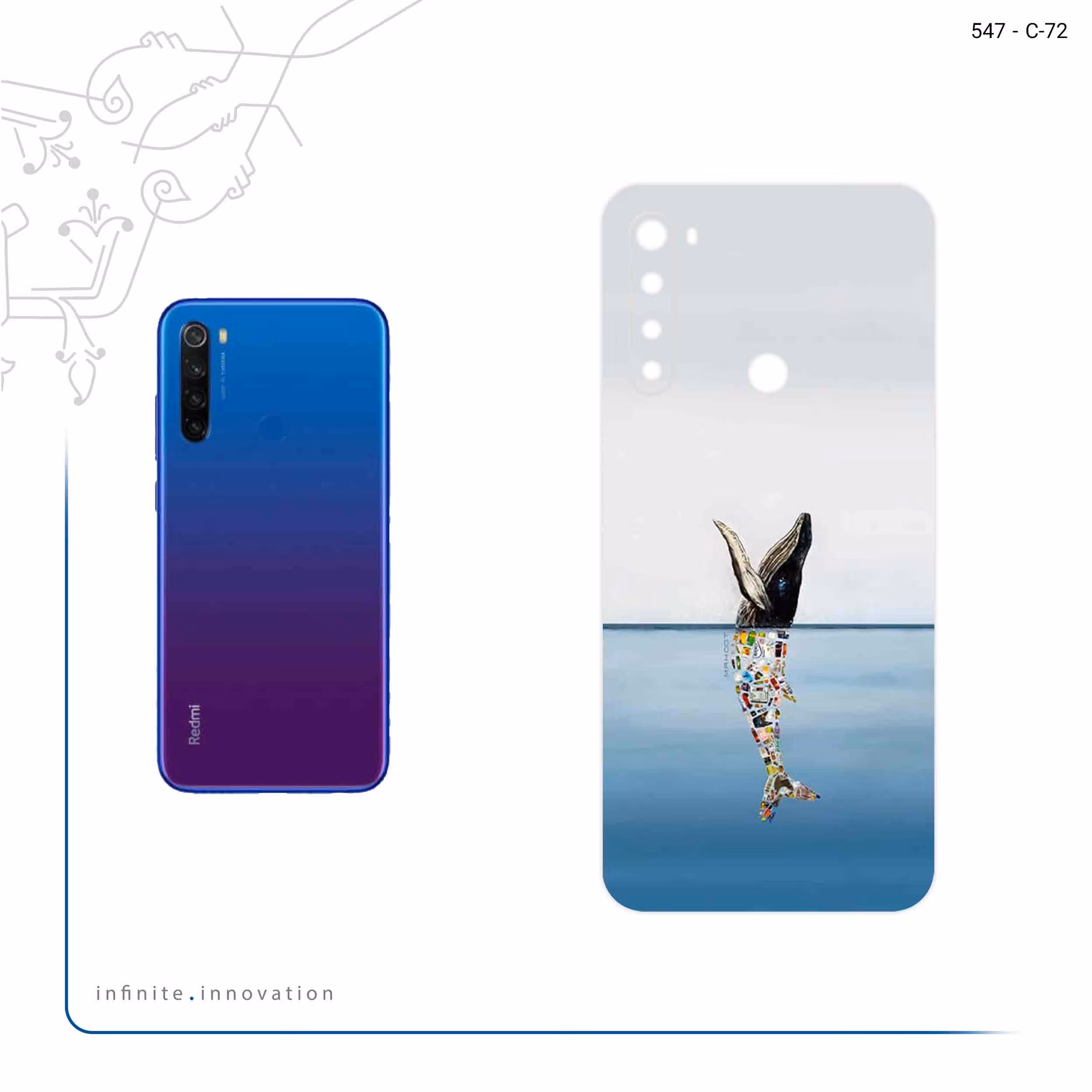 برچسب پوششی ماهوت مدل Collage of Sea Trash مناسب برای گوشی موبایل شیائومی Redmi Note 8T