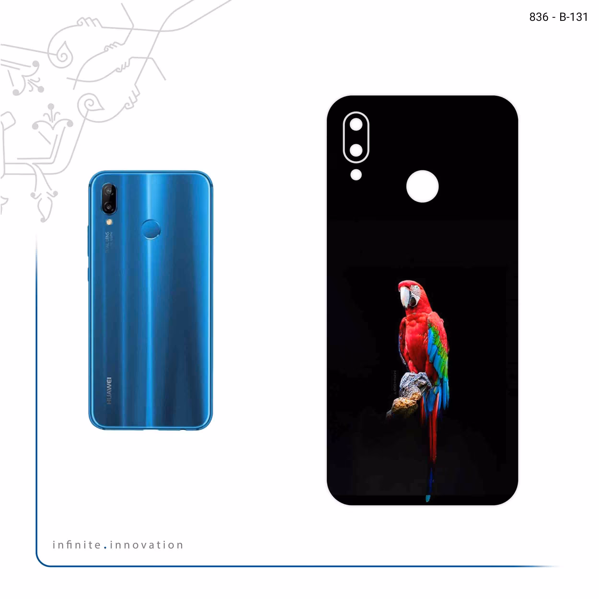 برچسب پوششی ماهوت مدل Parrot مناسب برای گوشی موبایل هوآوی Nova 3e