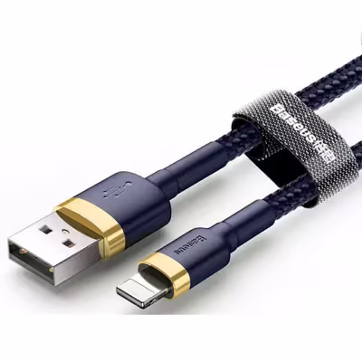 کابل تبدیل USB به لایتنینگ باسئوس مدل Calklf Blue Gold 2.4A طول 1 متر