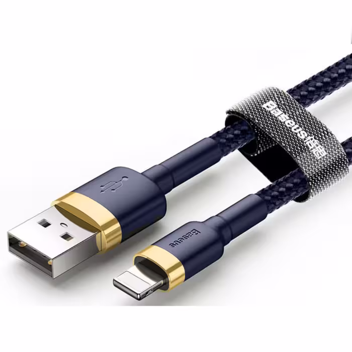 کابل تبدیل USB به لایتنینگ باسئوس مدل Calklf Blue Gold 2.4A طول 1 متر