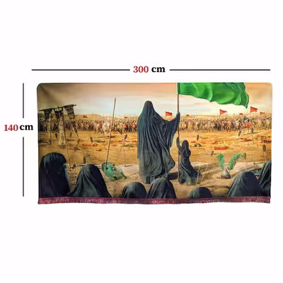 پرچم مدل محرم امام حسین طرح حضرت زینب و رقیه 068