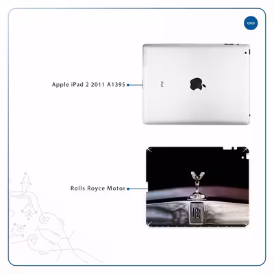برچسب پوششی ماهوت مدل Rolls-Royce Motor مناسب برای تبلت اپل iPad 2 2011 A1395