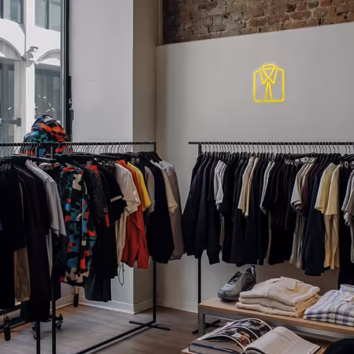 چراغ دیواری نئون دیزاین طرح Men-Clothes_YL