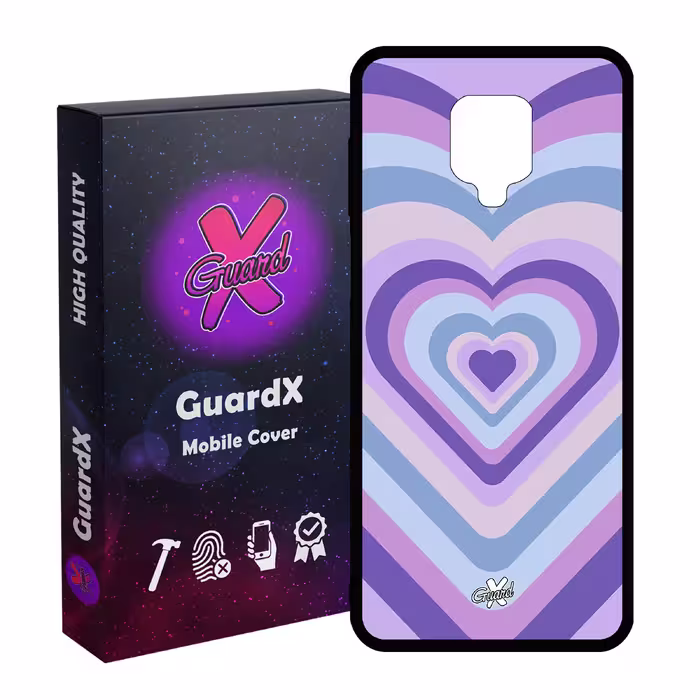 کاور گارد ایکس طرح قلب مدل Glass10534 مناسب برای گوشی موبایل شیائومی Redmi Note9 Pro/Note 9 Pro Max/Redmi Note 9S/MI Poco M2 Pro