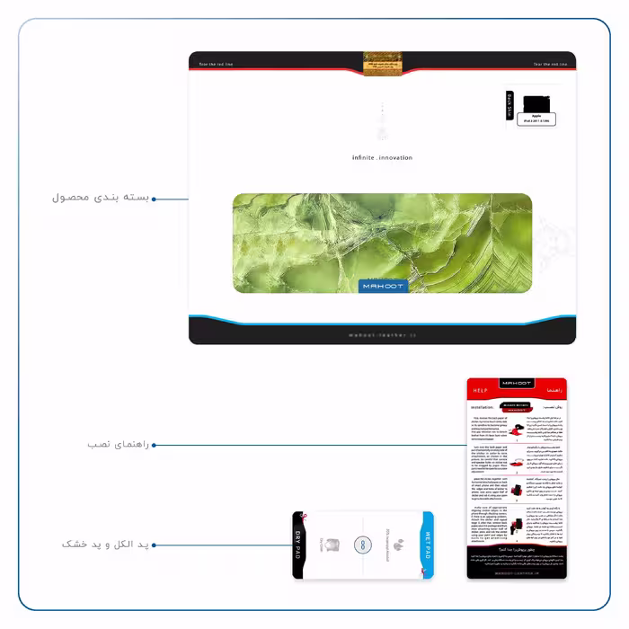 برچسب پوششی ماهوت مدل Green Crystal Marble مناسب برای تبلت اپل iPad 2 2011 A1396