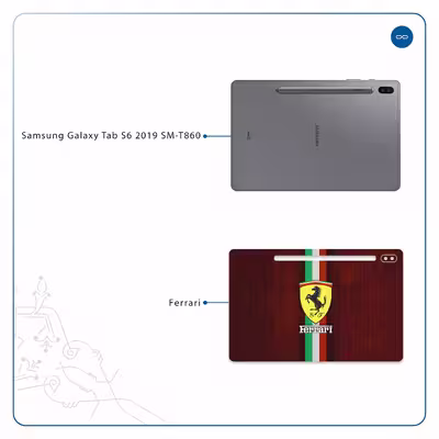 برچسب پوششی ماهوت مدل Ferrari مناسب برای تبلت سامسونگ Galaxy Tab S6 2019 SM-T860