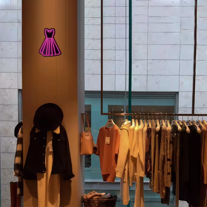 چراغ دیواری نئون دیزاین طرح Women-Clothes-BL_PN
