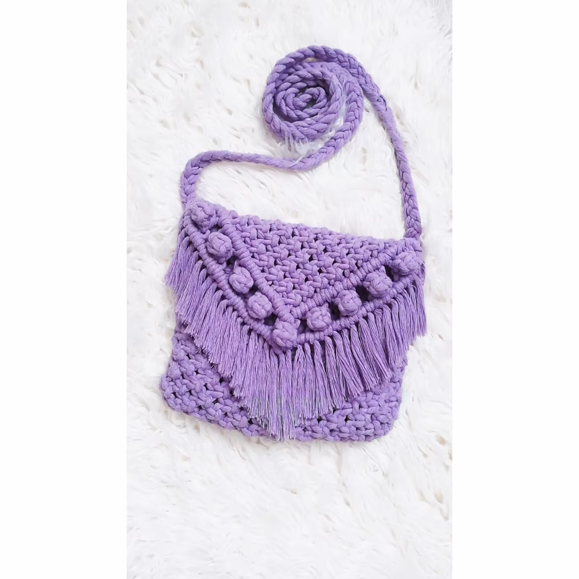 کیف دوشی دست دوز زنانه مدل مکرومه