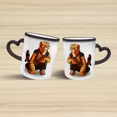 ماگ حرارتی مدل دسته قلبی طرح پاندا کونگ فو کار کد 90