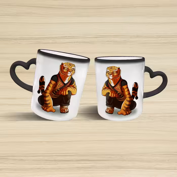 ماگ حرارتی مدل دسته قلبی طرح پاندا کونگ فو کار کد 90