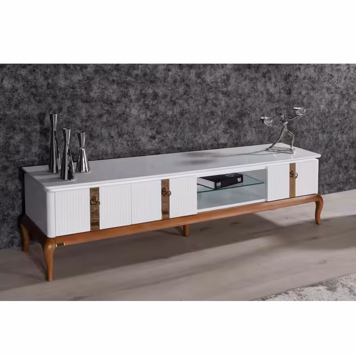 میز پذیرایی ررویال.سی.او مدل آکاژو 33 مجموعه 4 عددی به همراه میز تلویزیون