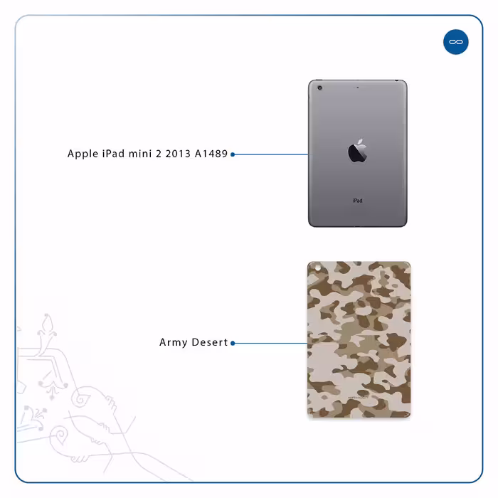 برچسب پوششی ماهوت مدل Army-Desert مناسب برای تبلت اپل iPad mini 2 2013 A1489