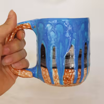 ماگ سرامیکی طرح موج مدل دستساز کد 1073