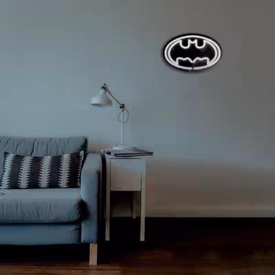 چراغ دیواری نئون دیزاین طرح Batman-BL_WHT