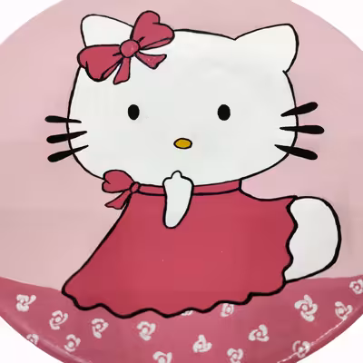 بشقاب دیوارکوب سفالی طرح کیتی کد 20