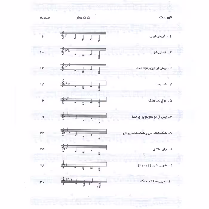 کتاب اسدالله ملک ده آهنگ برای تار و سه تار اثر علا ایجادی و امید امیری نشر سرود