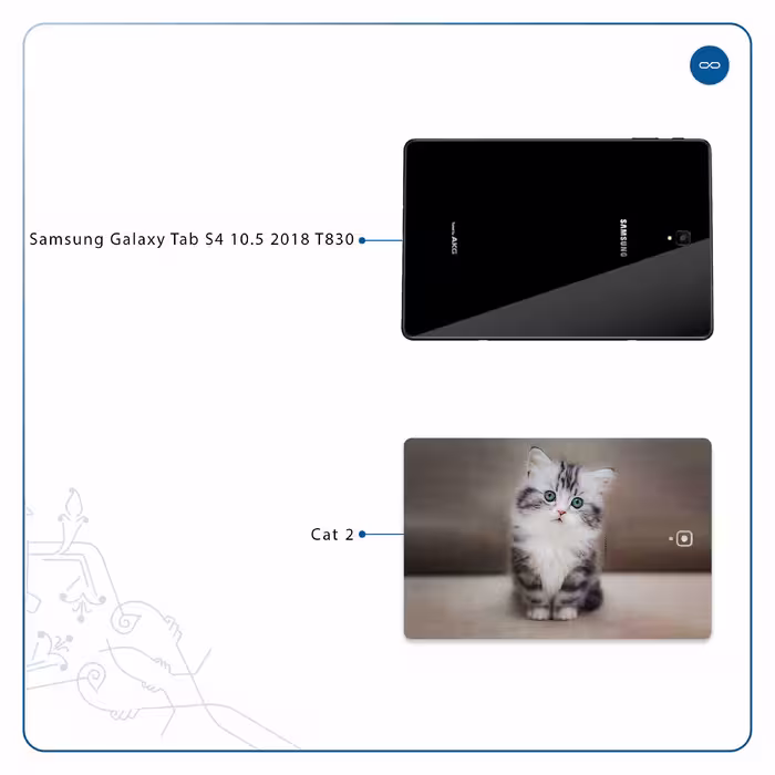 برچسب پوششی ماهوت مدل Cat-2 مناسب برای تبلت سامسونگ Galaxy Tab S4 10.5 2018 T830