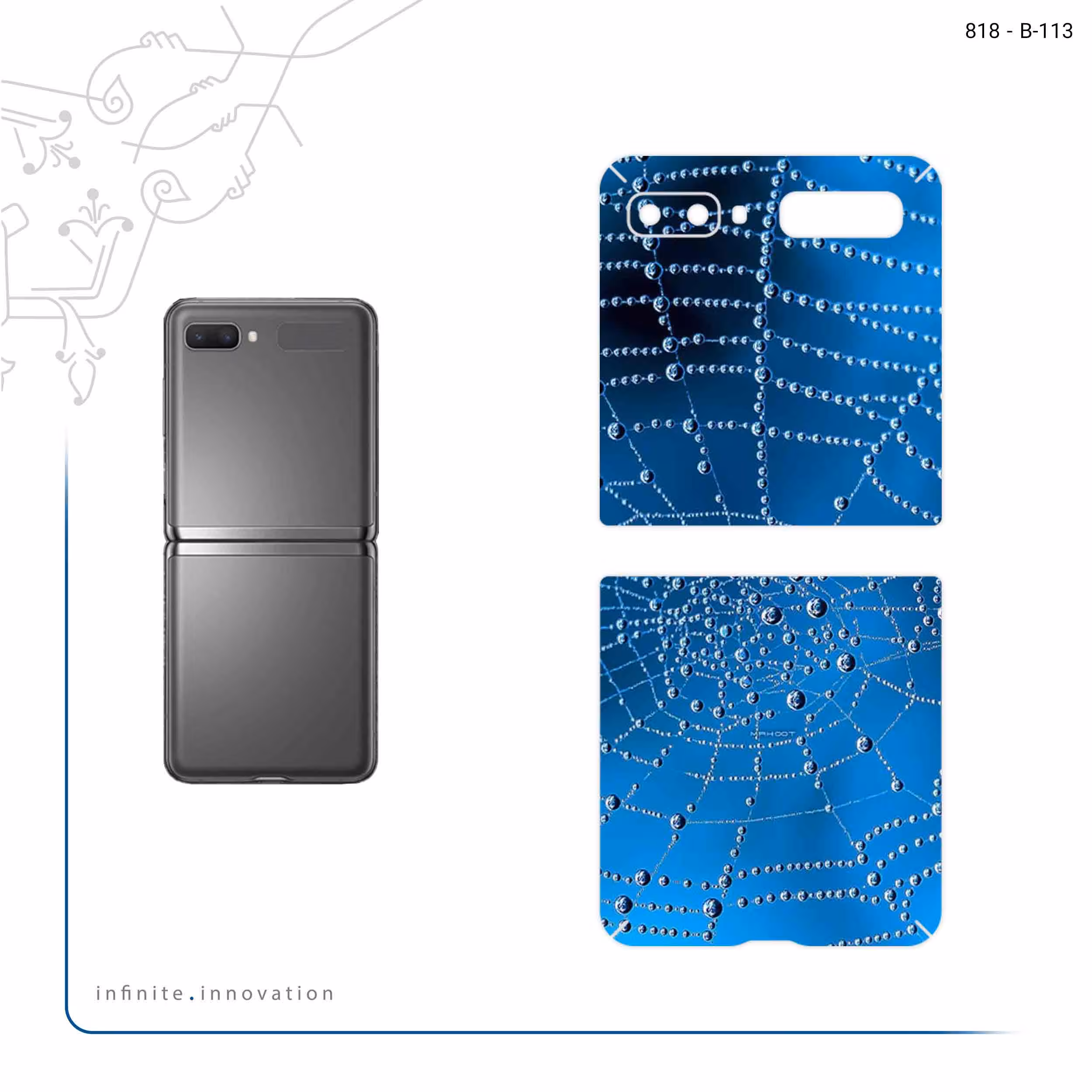 برچسب پوششی ماهوت مدل Spider web مناسب برای گوشی موبایل سامسونگ Galaxy Z Flip