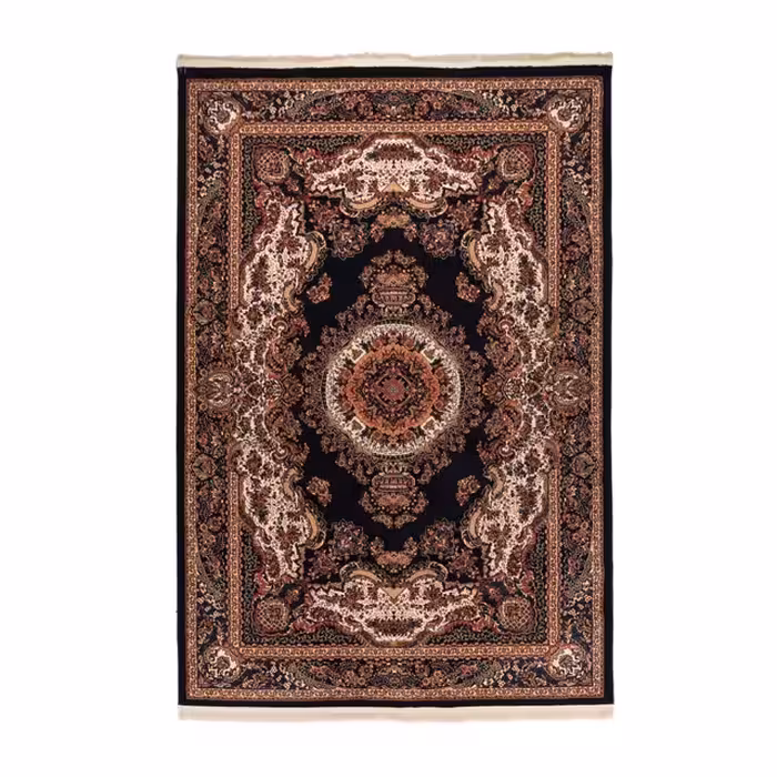 گبه ماشینی دنیای فرش کد 545S زمینه سرمه ای