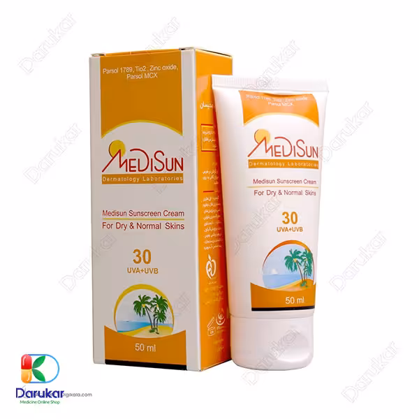 کرم ضد آفتاب پوست خشک و معمولی مدیسان SPF30 حجم 50 میلی لیتر