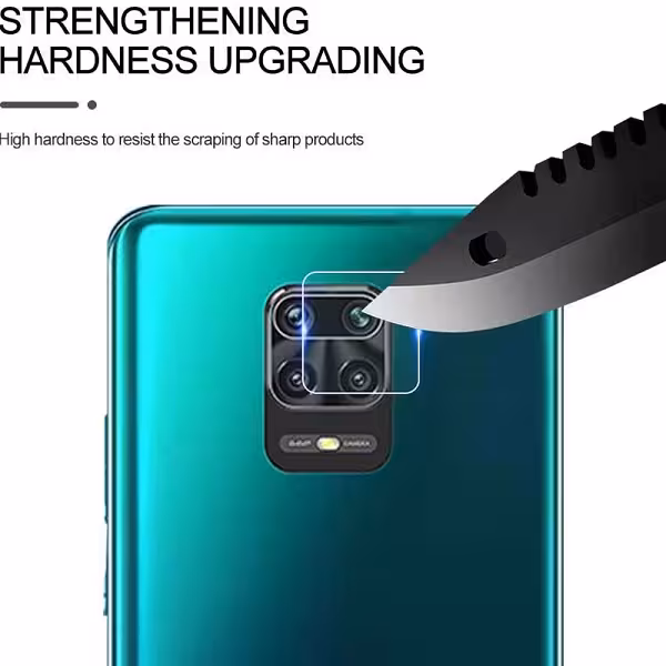 گلس لنز دوربین گوشی شیائومی ردمی نوت 9 اس و ردمی نوت 9 پرو محافظ لنز دوربین نوت9اس بی رنگ و شفاف محافظ لنز دوربین شیشه ای Camera Lens Glass Protector For Xiaomi Redmi Note 9 Pro / Note 9 Pro Max / Note 9S